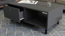 Masuta cafea Nando cu sertar,living,culoare antracit,100 cm