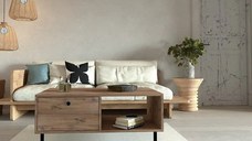 Masuta cafea Nando cu sertar ,pentru living,culoare nuc 100 cm