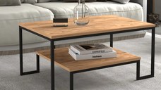 Masuta de cafea, Emelda, negru si nuc, seria 440,  Homs, 25062