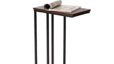 Masuta de cafea in stil industrial,metal-lemn,Homs, seria A-620,45 x 25 x 63.5 cm, negru/nuc,30314