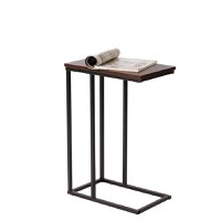 Masuta de cafea in stil industrial,metal-lemn,Homs, seria A-620,45 x 25 x 63.5 cm, negru/nuc,30314 - 1