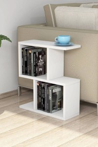 Masuta de cafea laterala, Zet Homs, alb, 51 x 45 x 17 cm, PAL 18 mm - 1