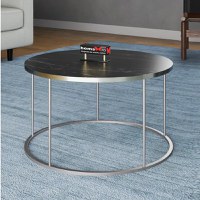 Masuta de cafea Vicenta Homs, negru si argintiu, seria 440, 70 cm - 1