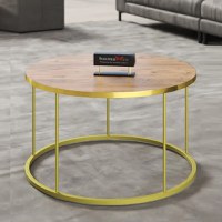 Masuta de cafea Vicenta Homs, nuc si auriu, seria 440, 70 cm - 1