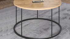 Masuta de cafea Vicenta Homs, nuc si negru, seria 440, 70 cm