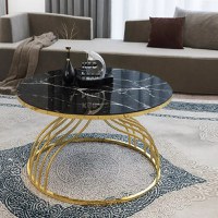 Masuta de cafea Viena, sticla cu desen si metal - 1