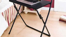 Masuta laptop pliambila, Katalina Homs, negru, 75 x 60 x 40 cm, metal/PAL