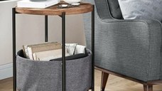 Masuta laterala cu cos depozitare Elips Homs 45 x 60 x 45 cm
