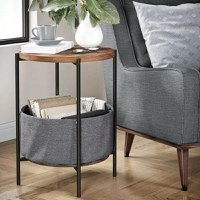 Masuta laterala cu cos depozitare Elips Homs 45 x 60 x 45 cm - 1