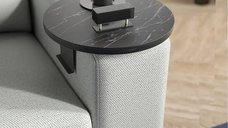 Măsuță Laterală Reglabilă Verla Homs, Rotundă, Neagră, Model 25056