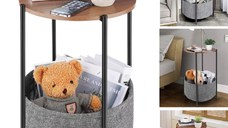 Masuta rotunda cu cos depozitare 60 cm