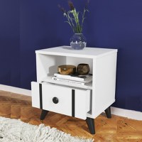 Noptiera  Carla Homs, alb, 51 x 36 x 45  cm - 1