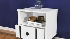 Noptiera  Carla Homs, alb, 51 x 36 x 45  cm