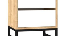 Noptiera Cefalu cu 2 sertar alb stejar 55x40x40 cm