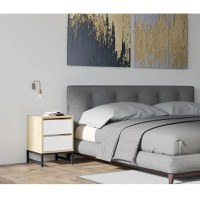 Noptiera Cefalu cu 2 sertar alb stejar 55x40x40 cm - 1