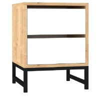 Noptiera Cefalu cu 2 sertar alb stejar 55x40x40 cm - 1