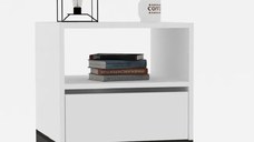 Noptiera Lida pentru dormitor,culoare alb,61 cm