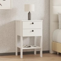 Noptiera Renea cu 2 sertar alb-75 cm - 1