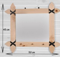 Oglinda cu agatatori Roma Homs Natur 47 X 57 X 7, lemn stratificat - 1