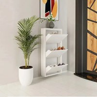 Pantofar 3 usi,din metal,culoare alb - 1