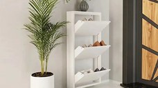 Pantofar 3 usi,din metal,culoare alb