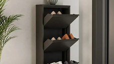 Pantofar 3 usi,din metal,culoare antracit