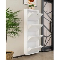 Pantofar 4 usi,din metal,culoare alb - 1