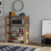 Pantofar cu 3 rafturi culoare nuc,90 cm - 1