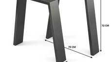 Picioare masa metal, Carpath Homs , Negru,55x70X72 cm