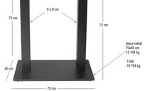 Picioare metalice pentru masa 120x70 cm,negru