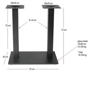 Picioare metalice pentru masa 120x70 cm,negru - 1