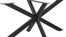 Picioare Metalice pentru Masa Homs, Negru, 120x68x71 cm, Design Industrial Modern