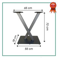 Picioare metalice pentru masa ,horeca,negru,65x38x72 cm, - 1