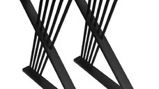 Picioare metalice pentru masa, living si bucatarie, Negru, 72x60 cm