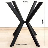 Picioare pentru masa rotunda sau patrat, metal, culoare negru - 1