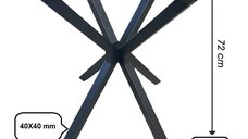 Picioare reglabile pentru mese rotunde sau patrate, metal negru, model A0062