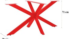 Picior special pentru masa metal culoare rosu 150x78x71 cm