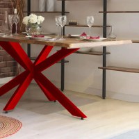 Picior special pentru masa metal culoare rosu 150x78x71 cm - 1