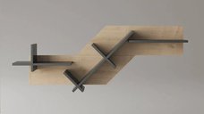 Raft biblioteca Tree Homs 130 x 50 x 22 cm gri-stejar