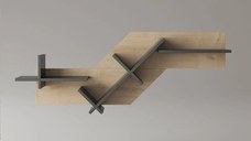 Raft biblioteca Tree Homs 130 x 50 x 22 cm gri-stejar