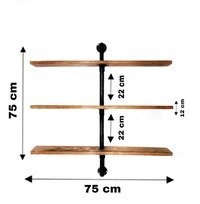 Raft cu 3 polite stil industrial din lemn-metal Homs 75 X 75 X 12 cm - 1