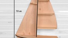 Raft de perete 72×52×18 cm – lemn stratificat nuc, Sailor