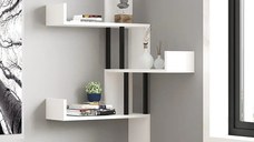 Raft de perete Aliza colti culoare alb 105 cm