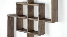 Raft de perete din lemn Karo Homs, maro 69 cm