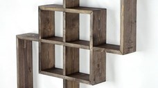 Raft de perete din lemn Karo Homs, maro 69 cm