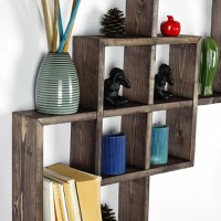 Raft de perete din lemn Karo Homs, maro 69 cm - 1