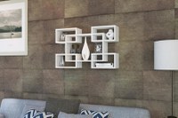 Raft de perete din pal, Mika Homs RMI005, alb, 93.5 x 59.5 x 19.5 cm - 1