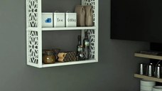 Raft de perete din PAL/PPE, Lulu Homs, alb, 50 x 45 x 20 cm