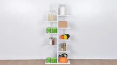 Raft de perete din pal, Zig Zag Homs, alb, 122 x 20 x 20 cm