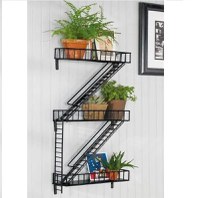 Raft de perete metal, Escape Homs, Negru, 70 x 40 x 10 cm - 1